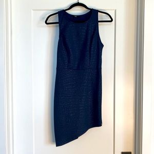 Alt B. Navy Blue Croc Print Mini Dress. Size S
